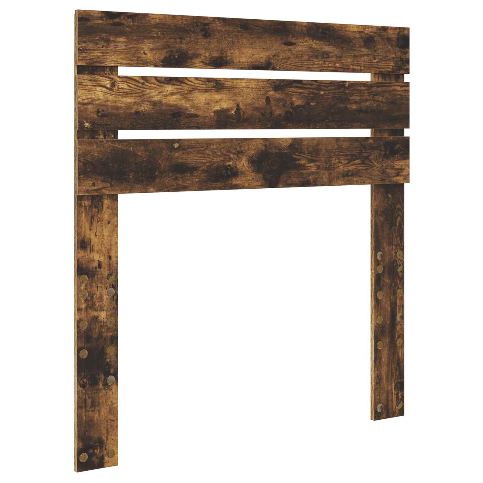 Sängram med huvudgavel Rökt ek 75 x 190 cm Massiv furu