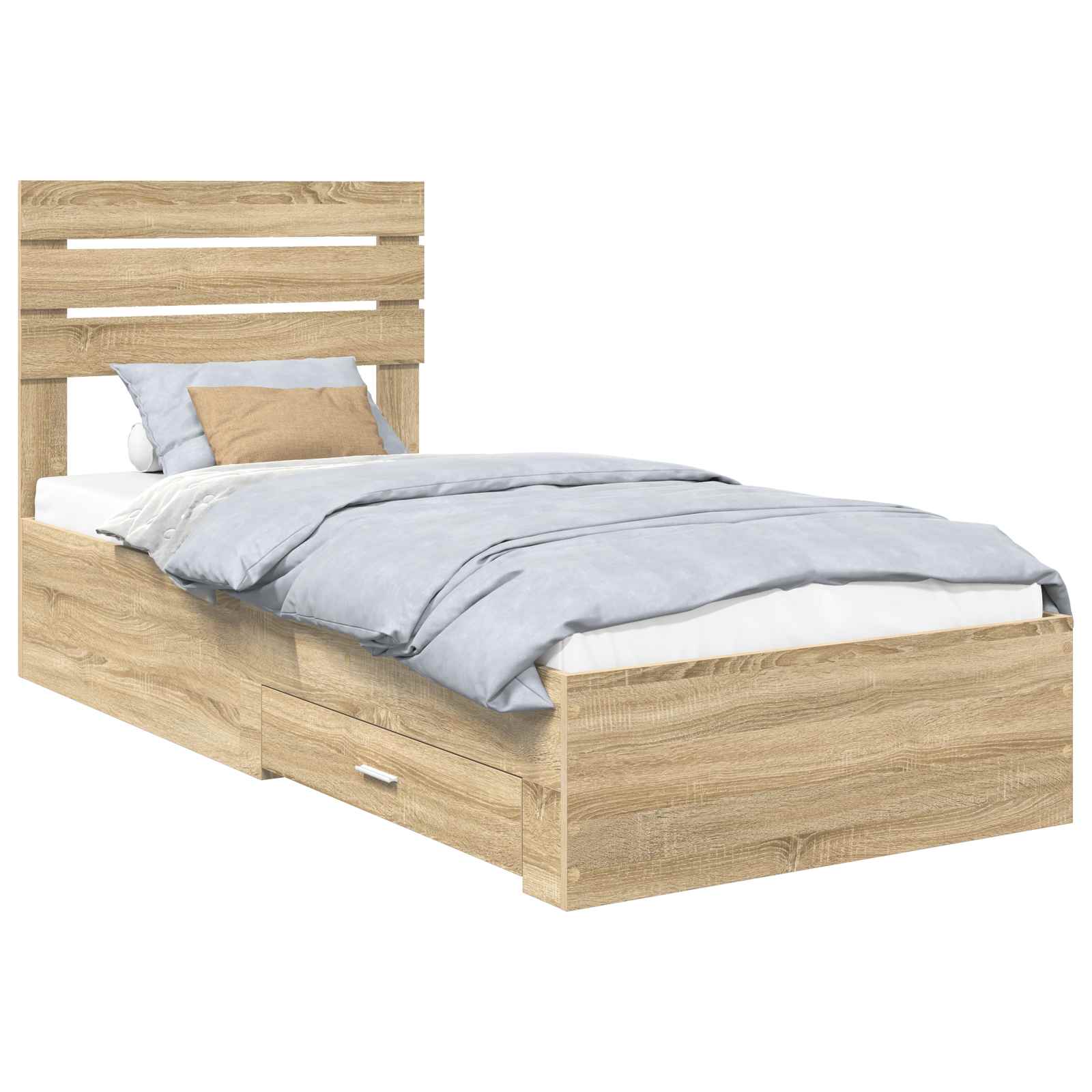 Sängram Sonoma Ek och Silver 75 x 190 cm Konstruerat trä