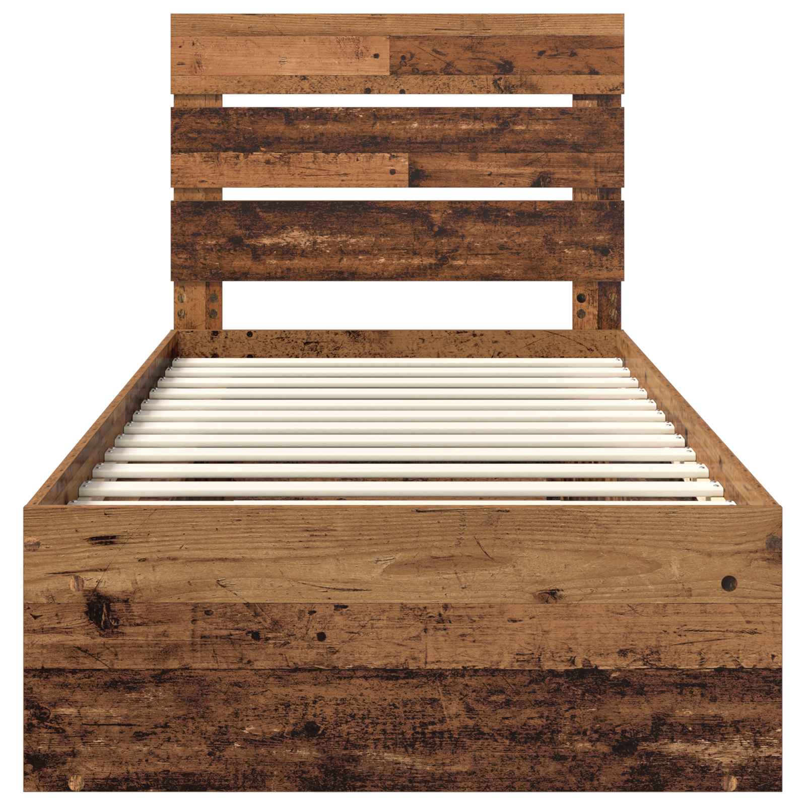 Sängram med huvudgavel Gammalt trä 90 x 190 cm Massiv furu