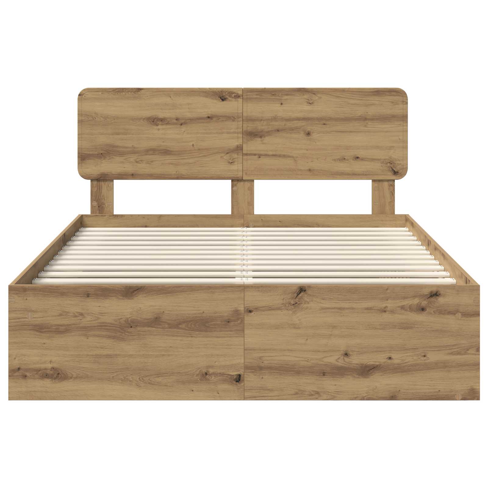 Sängram med huvudgavel Artisan Ek 140 x 200 cm Massiv furu