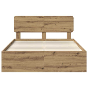 Sängram med huvudgavel Artisan Ek 140 x 190 cm Massiv furu