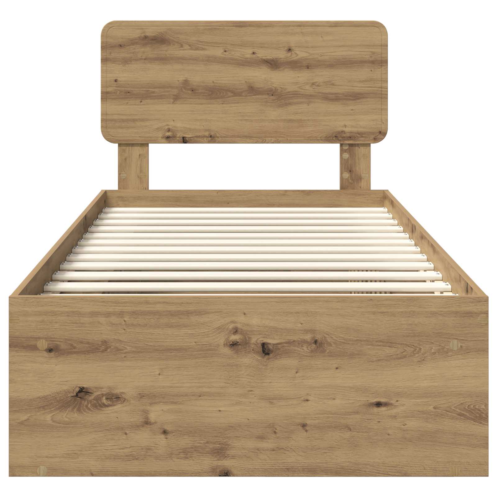 Sängram med huvudgavel Artisan Ek 100 x 200 cm Massiv furu