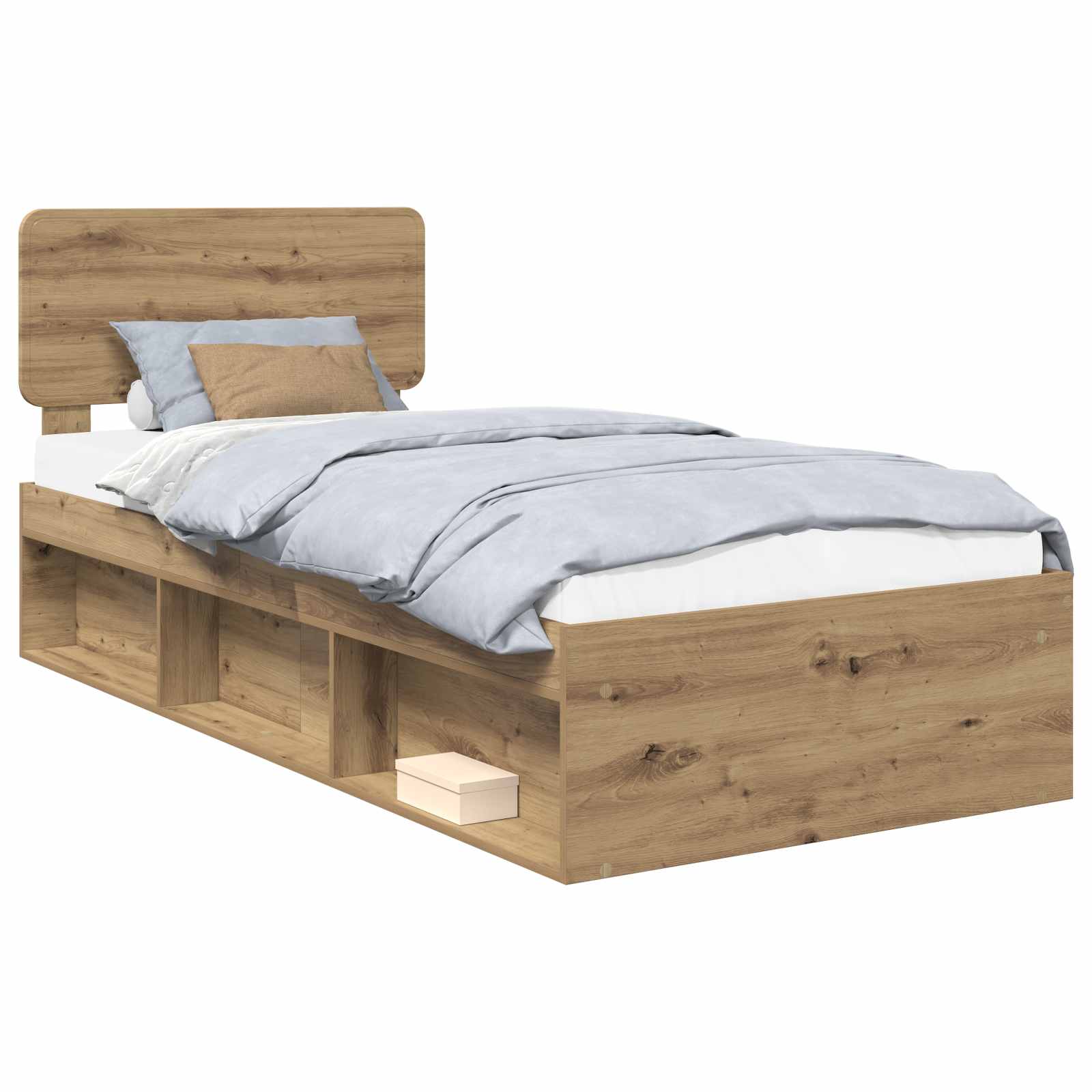 Sängram med huvudgavel Artisan Ek 90 x 200 cm Massiv furu