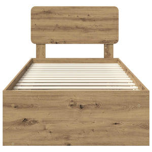 Sängram med huvudgavel Artisan Ek 90 x 190 cm Massiv furu