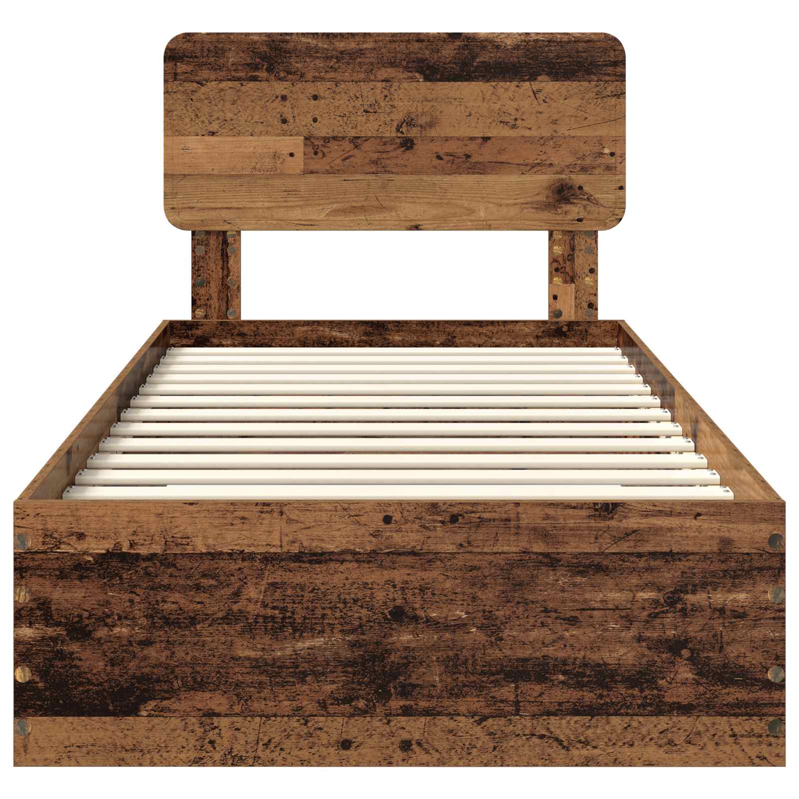 Sängram med huvudgavel Gammalt trä 100 x 200 cm Konstruerat trä