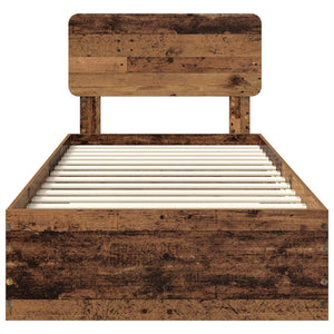 Sängram med huvudgavel Gammalt trä 100 x 200 cm Konstruerat trä