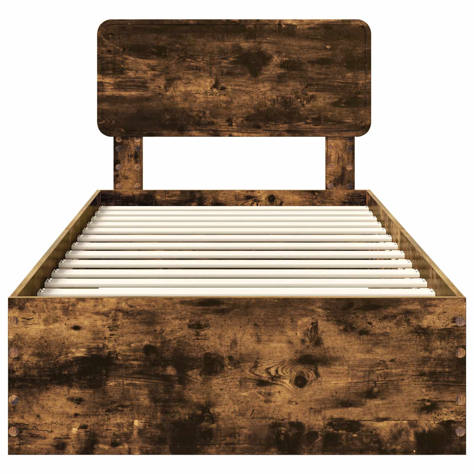 Sängram med huvudgavel Rökt ek 90 x 200 cm Konstruerat trä