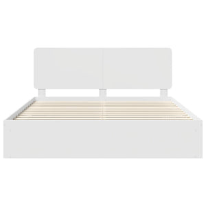 Sängram med huvudgavel Vit 200 x 200 cm Massiv furu