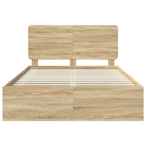 Sängram med huvudgavel Sonoma 160 x 200 cm Massiv furu
