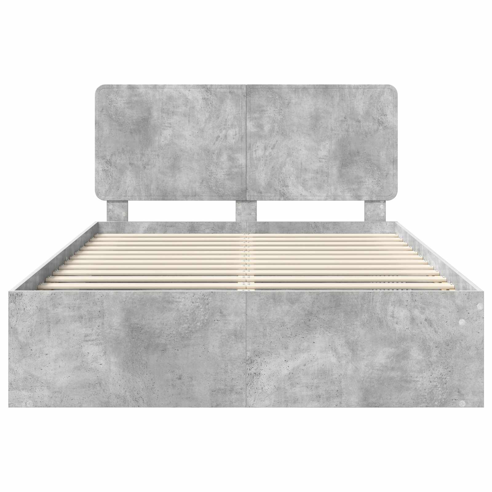 Sängram med huvudgavel Betonggrå 150 x 200 cm Massiv furu