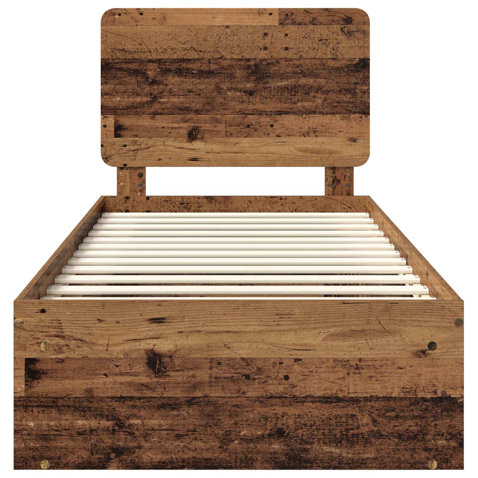 Sängram med huvudgavel Gammalt trä 100 x 200 cm Massiv furu