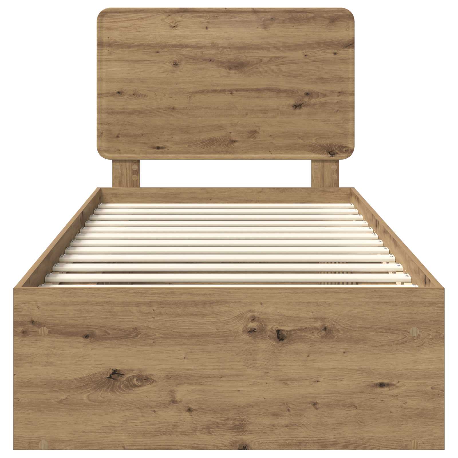 Sängram med huvudgavel Artisan Ek 100 x 200 cm Massiv furu