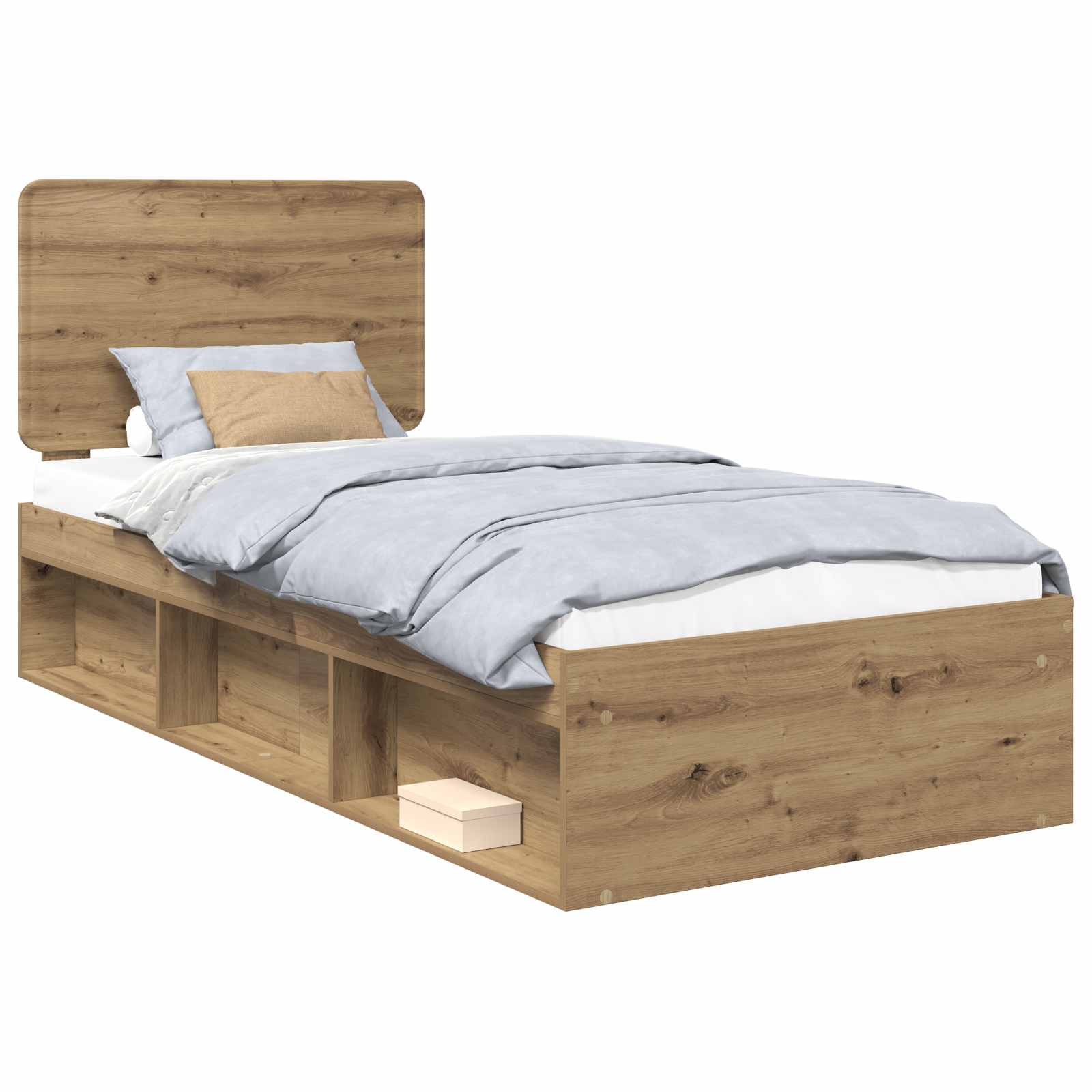 Sängram med huvudgavel Artisan Ek 90 x 190 cm Massiv furu