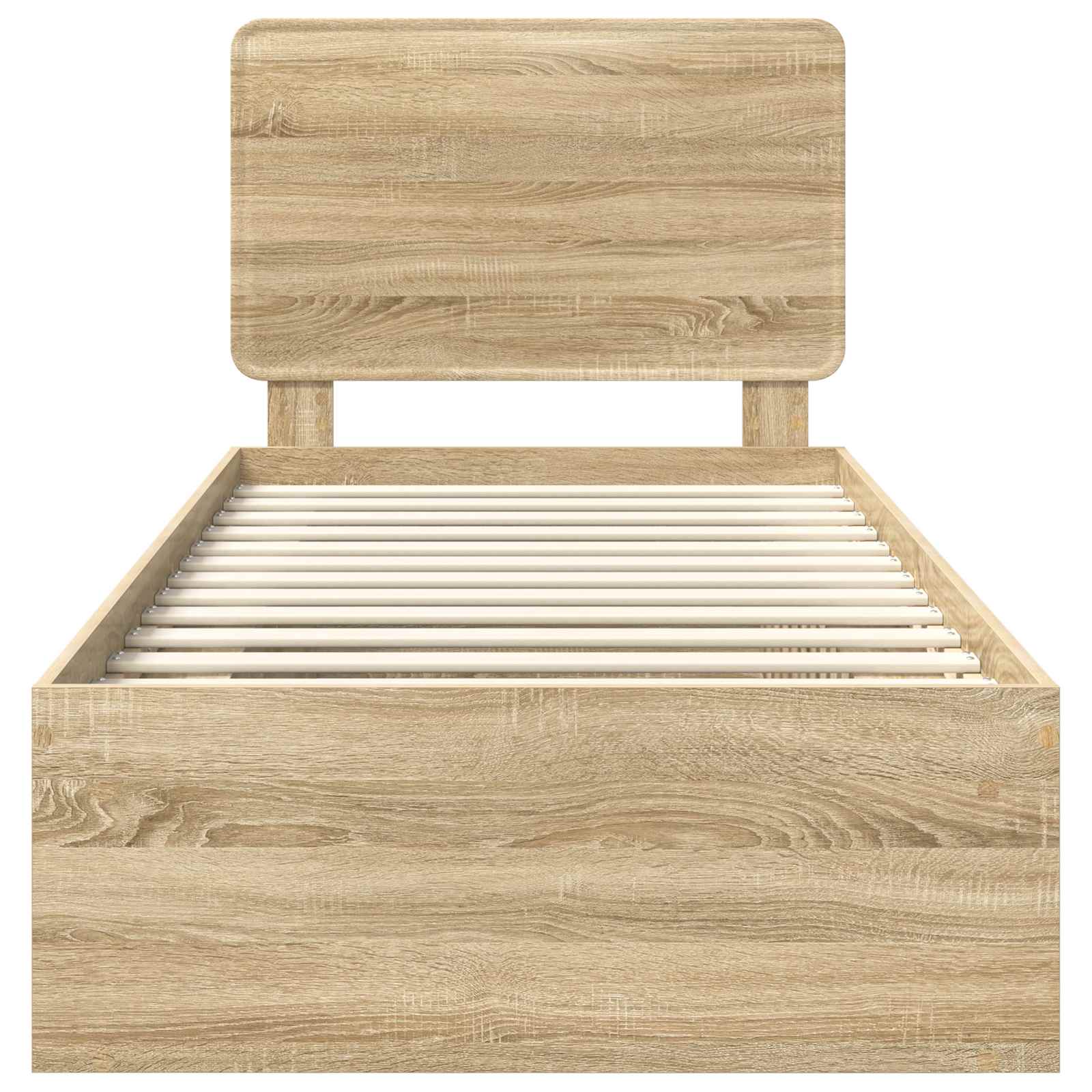 Sängram med huvudgavel Sonoma-ek 75 x 190 cm Massiv furu