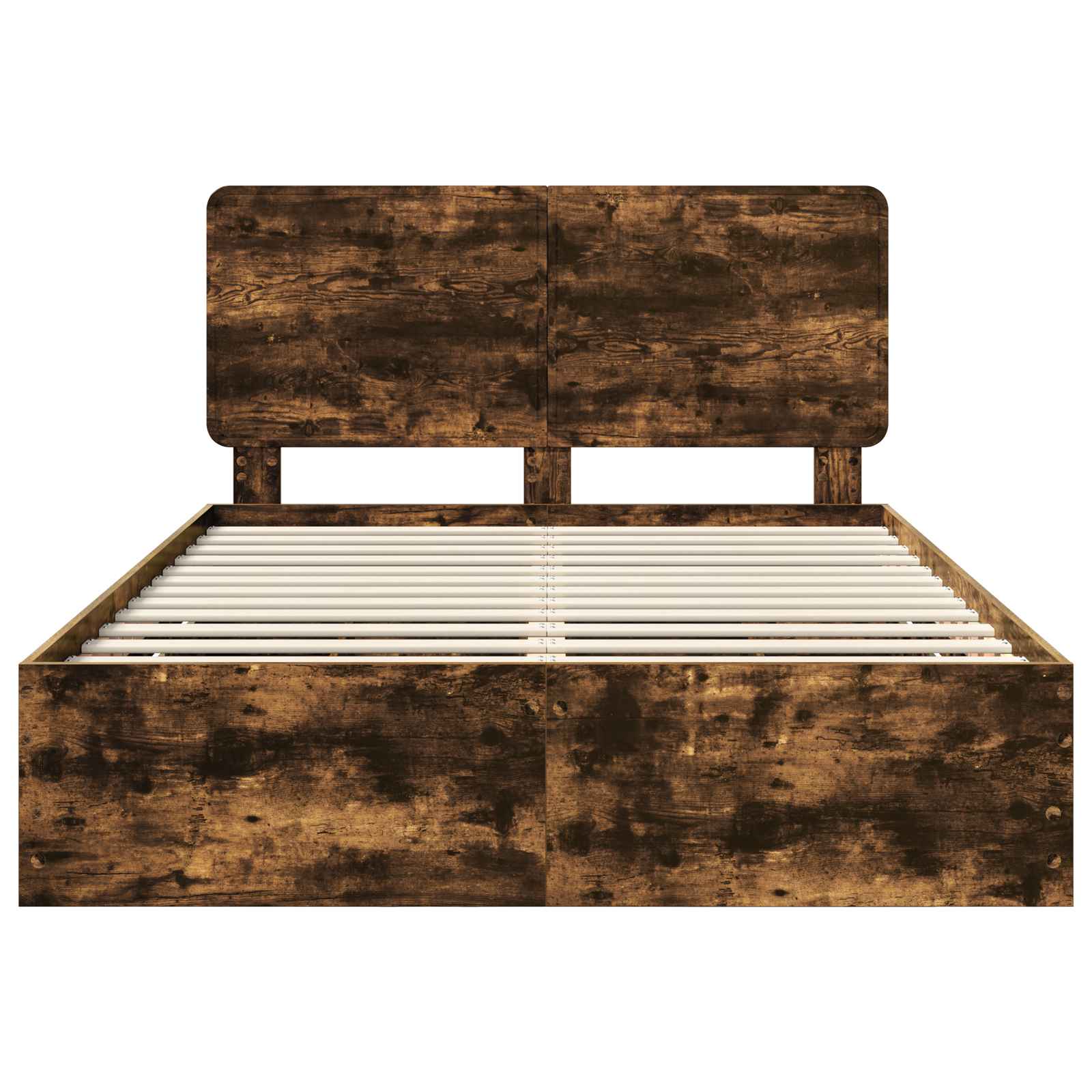 Sängram med låda med lagring Rökt ek 160 x 200 cm Ingenjörsträ