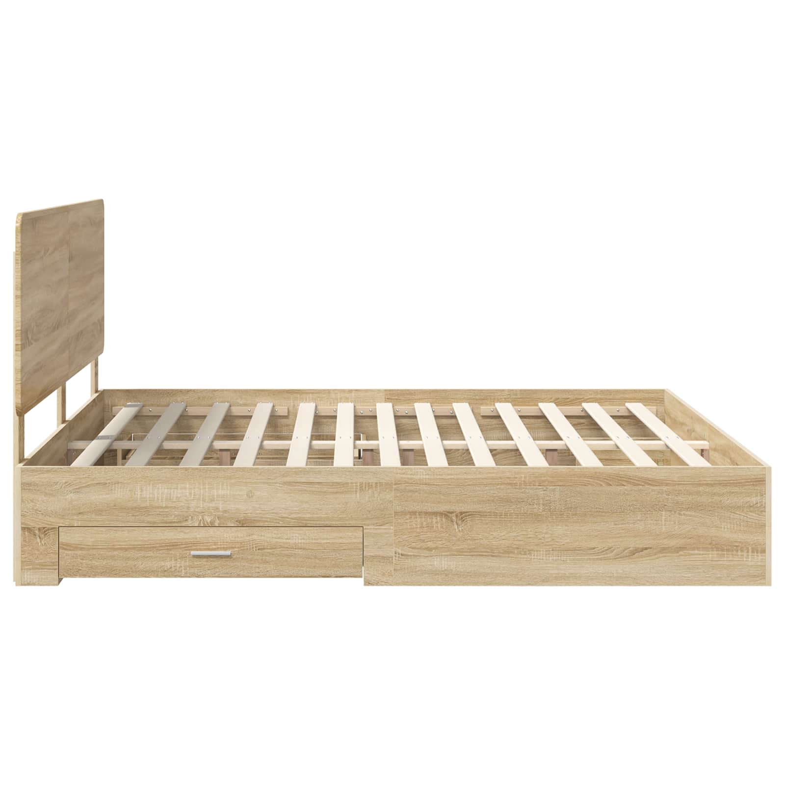 Sängram med huvudgavel Sonoma-ek 200 x 200 cm Konstruerat trä