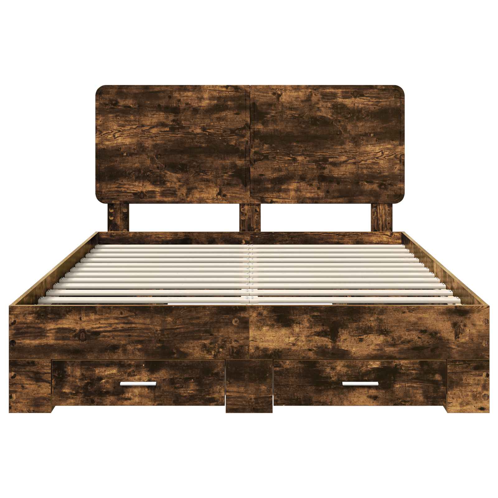 Sängram med huvudgavel Rökt ek 140 x 190 cm Konstruerat trä