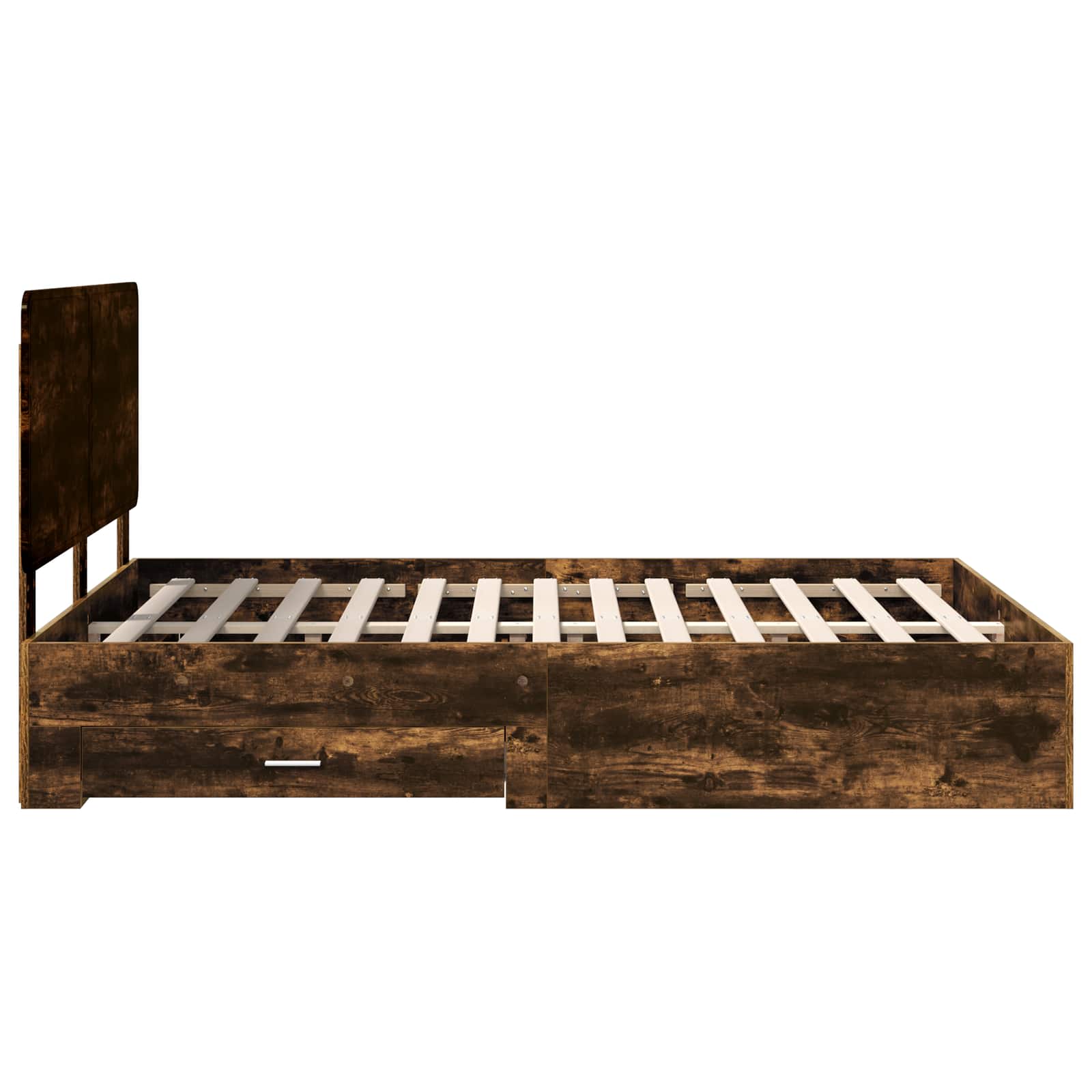 Sängram med huvudgavel Rökt ek 140 x 190 cm Konstruerat trä