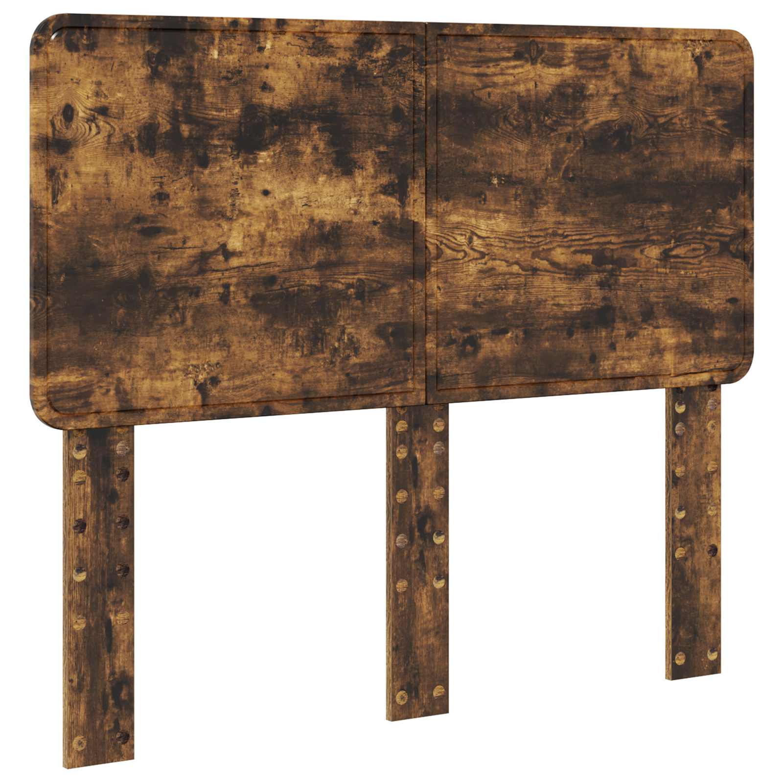 Sängram med huvudgavel Rökt ek 120 x 190 cm Konstruerat trä