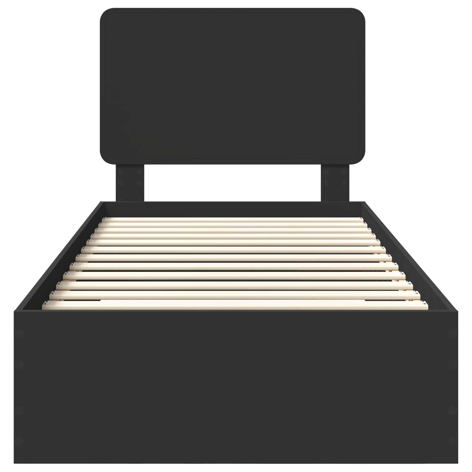 Sängram med huvudgavel Svart 100 x 200 cm Konstruerat trä