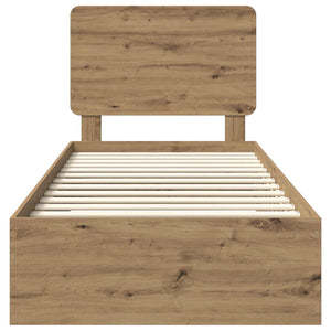 Sängram med huvudgavel Artisan Ek 100 x 200 cm Konstruerat trä
