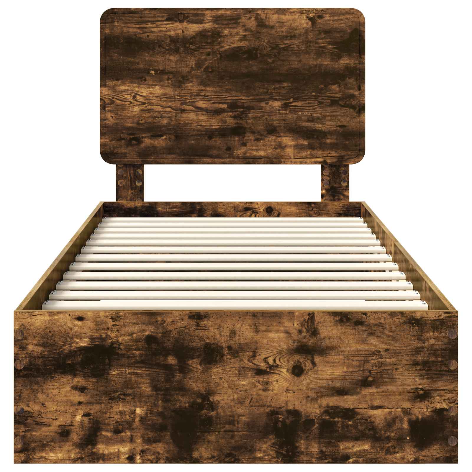 Sängram med huvudgavel Rökt ek 90 x 200 cm Konstruerat trä