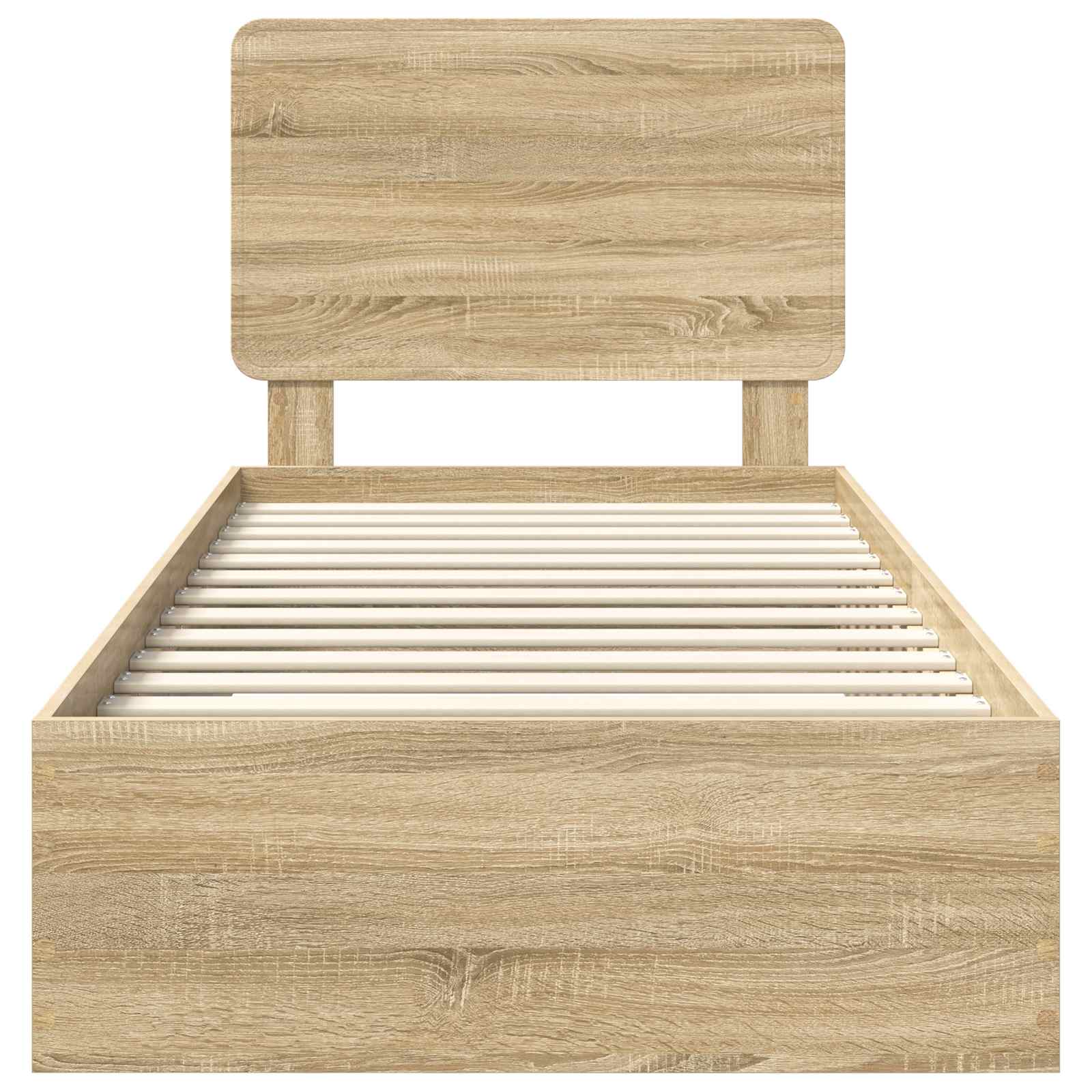 Sängram med huvudgavel Sonoma-ek 90 x 190 cm Konstruerat trä