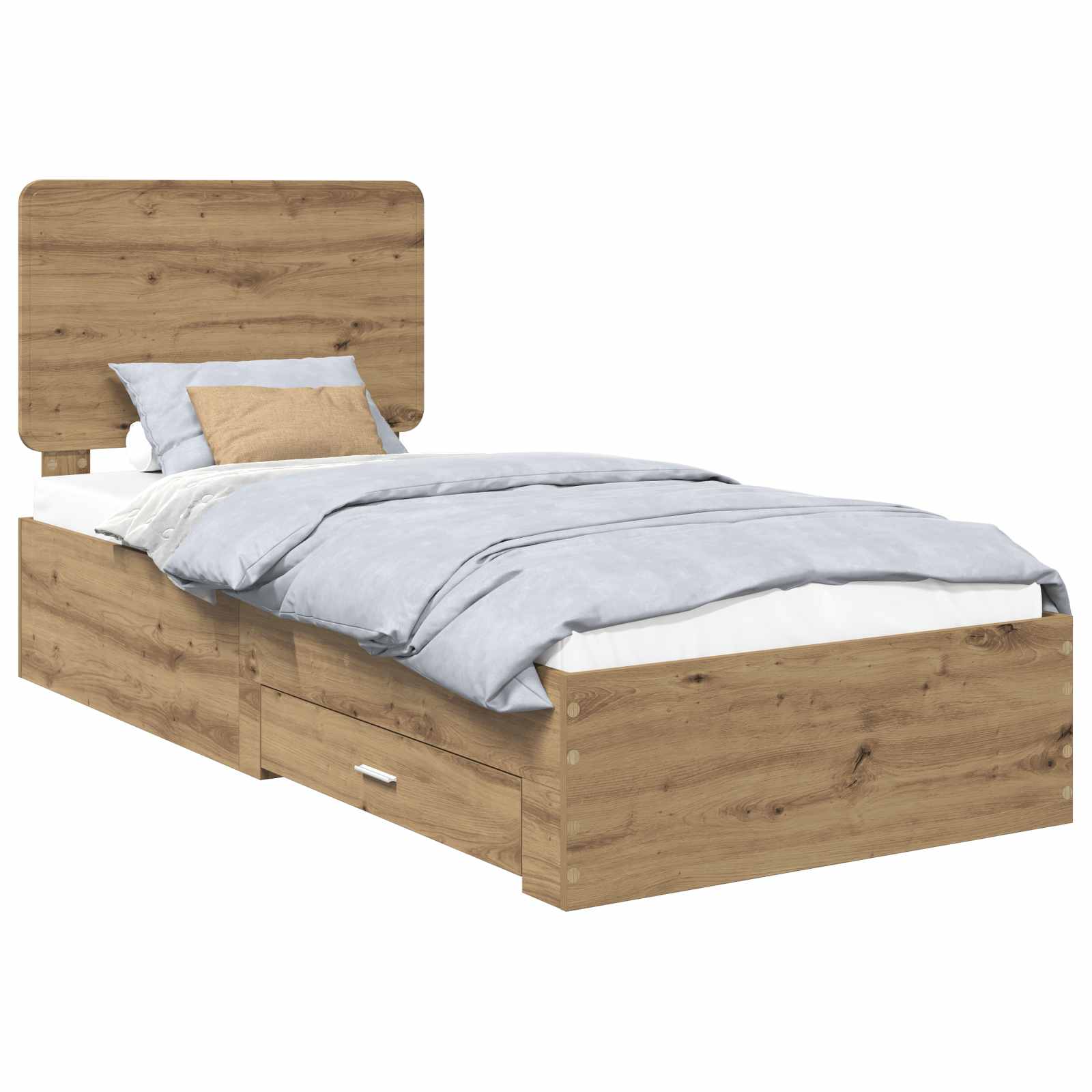 Sängram med låda Artisan Ek 90 x 190 cm Konstruerat trä