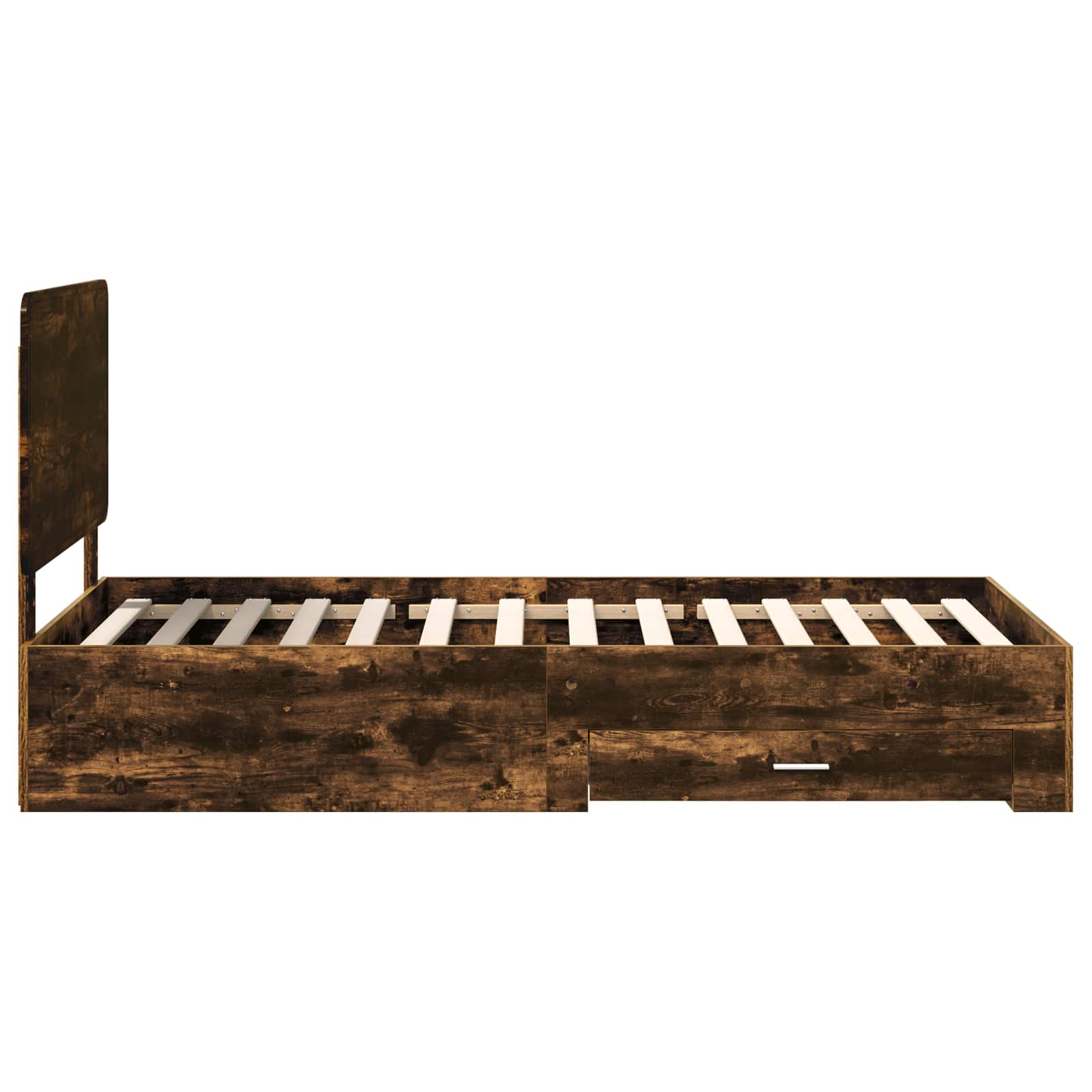 Sängram med huvudgavel Rökt ek 75 x 190 cm Konstruerat trä