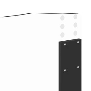 Sängram med huvudgavel Svart 180 x 200 cm Massiv furu