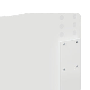 Sängram med huvudgavel Vit 160 x 200 cm Massiv furu