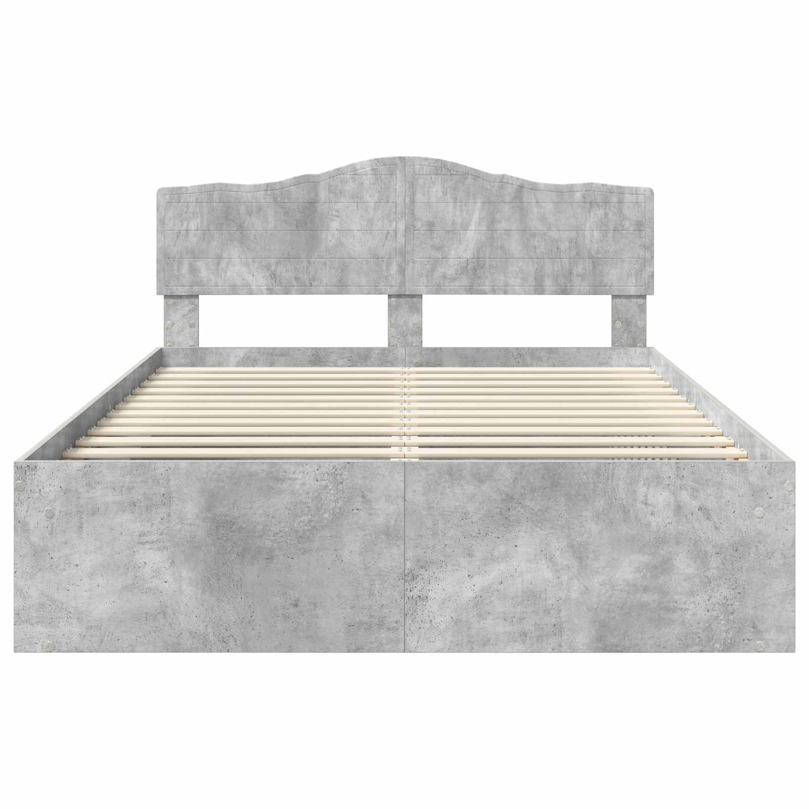 Sängram med huvudgavel Betonggrå 150 x 200 cm Massiv furu