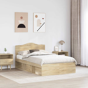 Sängram med huvudgavel Sonoma 120 x 190 cm Massiv furu