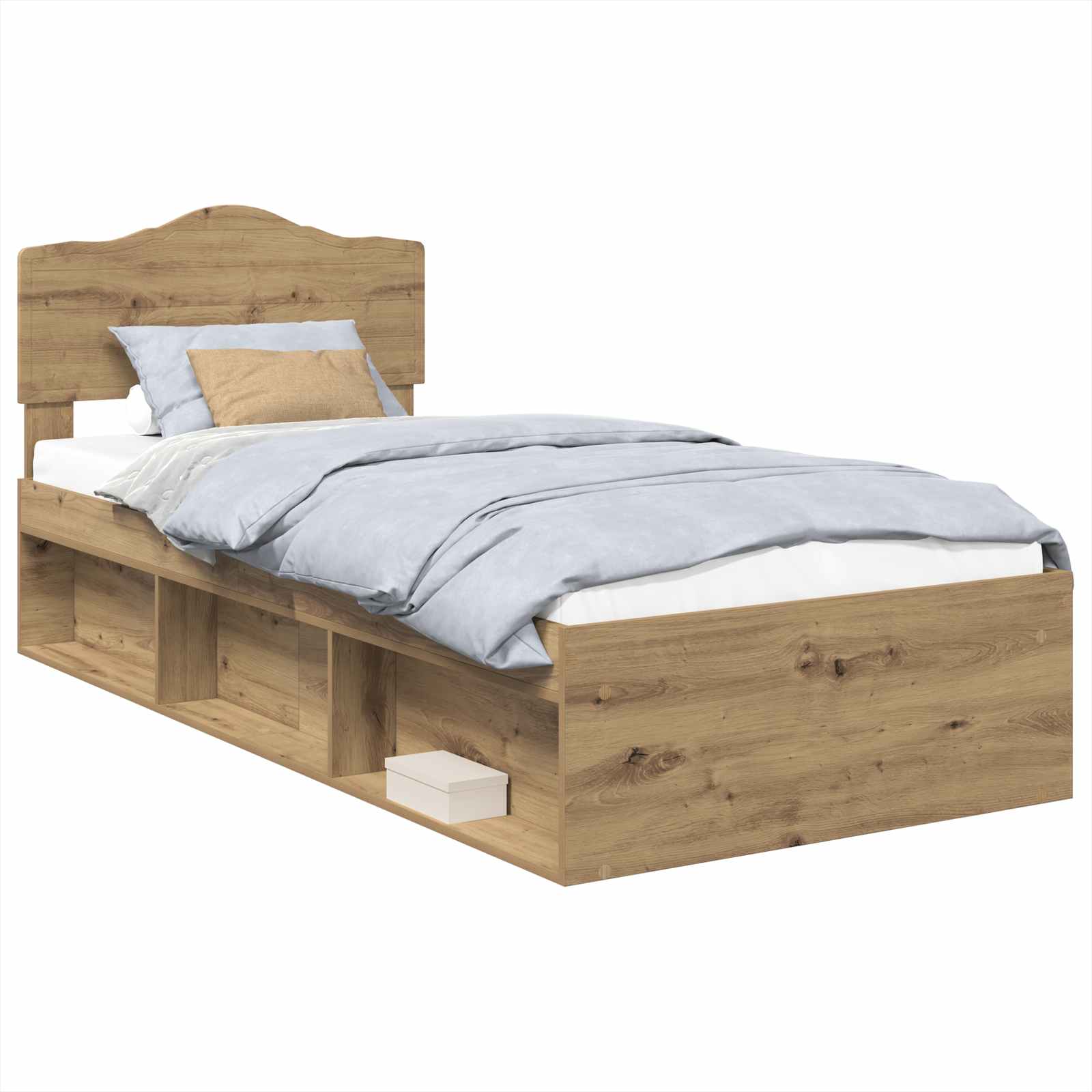Sängram med huvudgavel Artisan Ek 90 x 200 cm Massiv furu