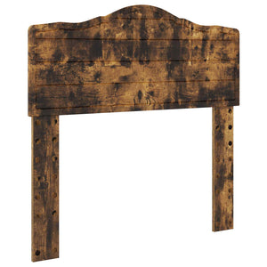 Sängram med huvudgavel Rökt ek 75 x 190 cm Massiv furu