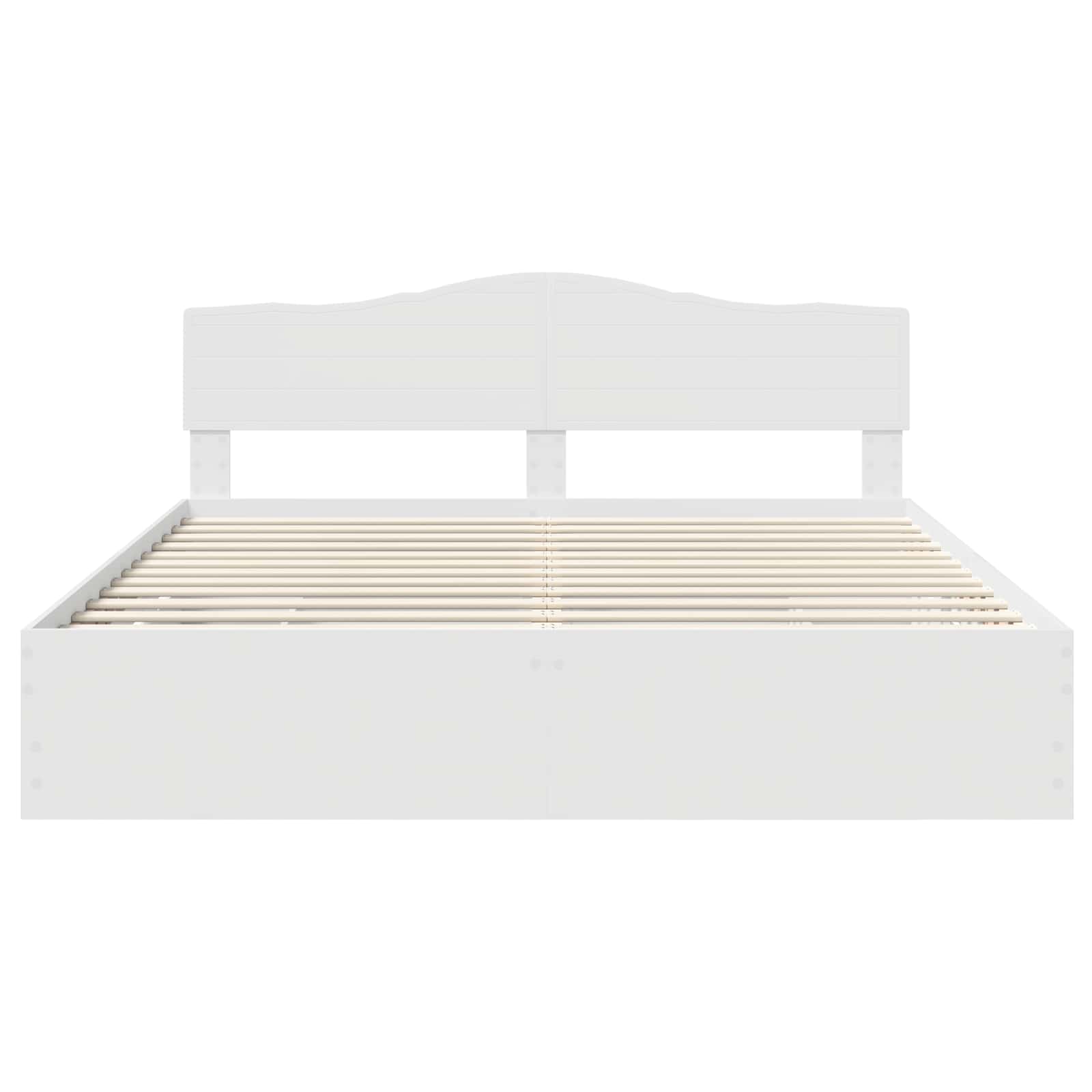 Sängram med låda med huvudgavel Vit 180 x 200 cm Ingenjörsträ