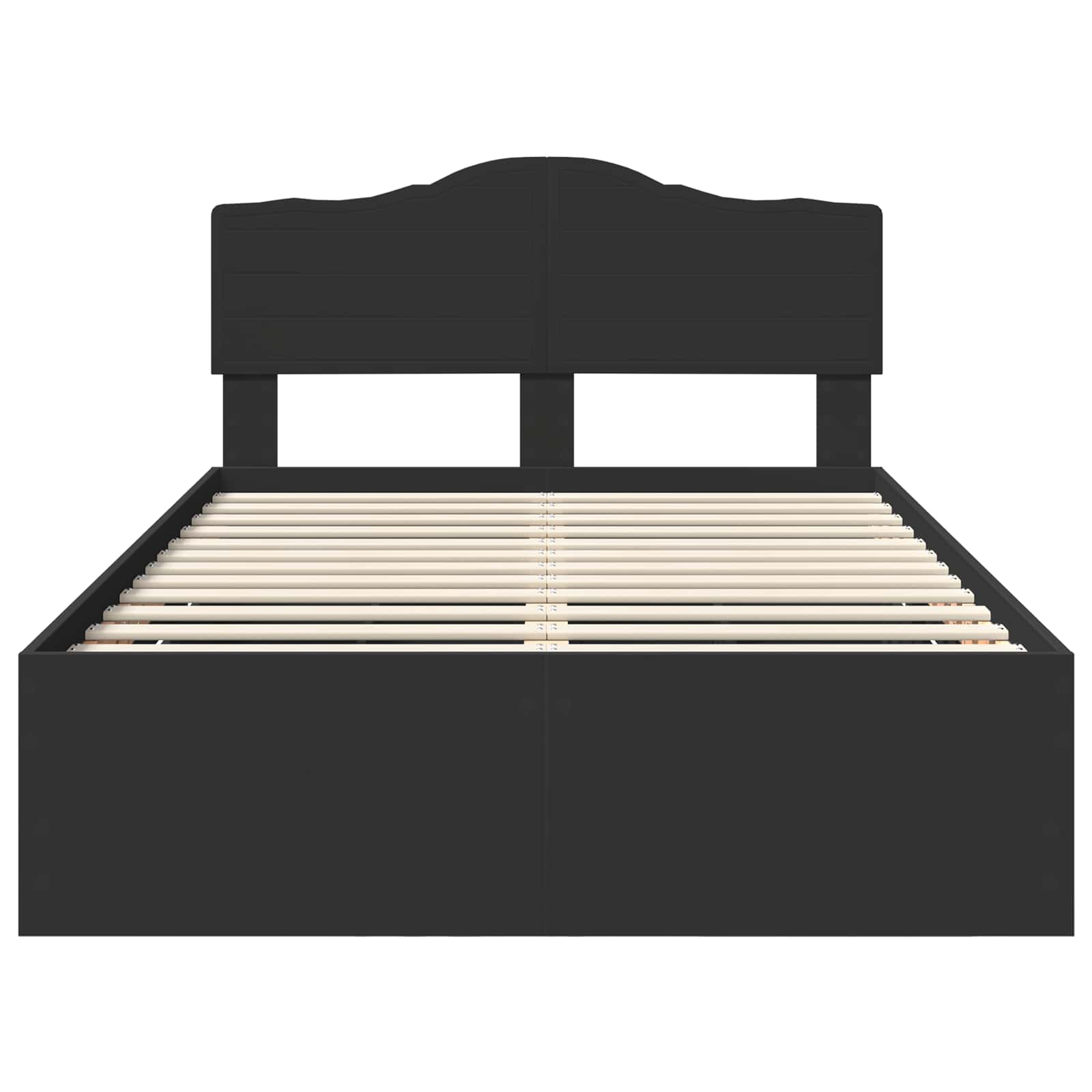 Sängram med låda med huvudgavel Svart 120 x 200 cm Ingenjörsträ