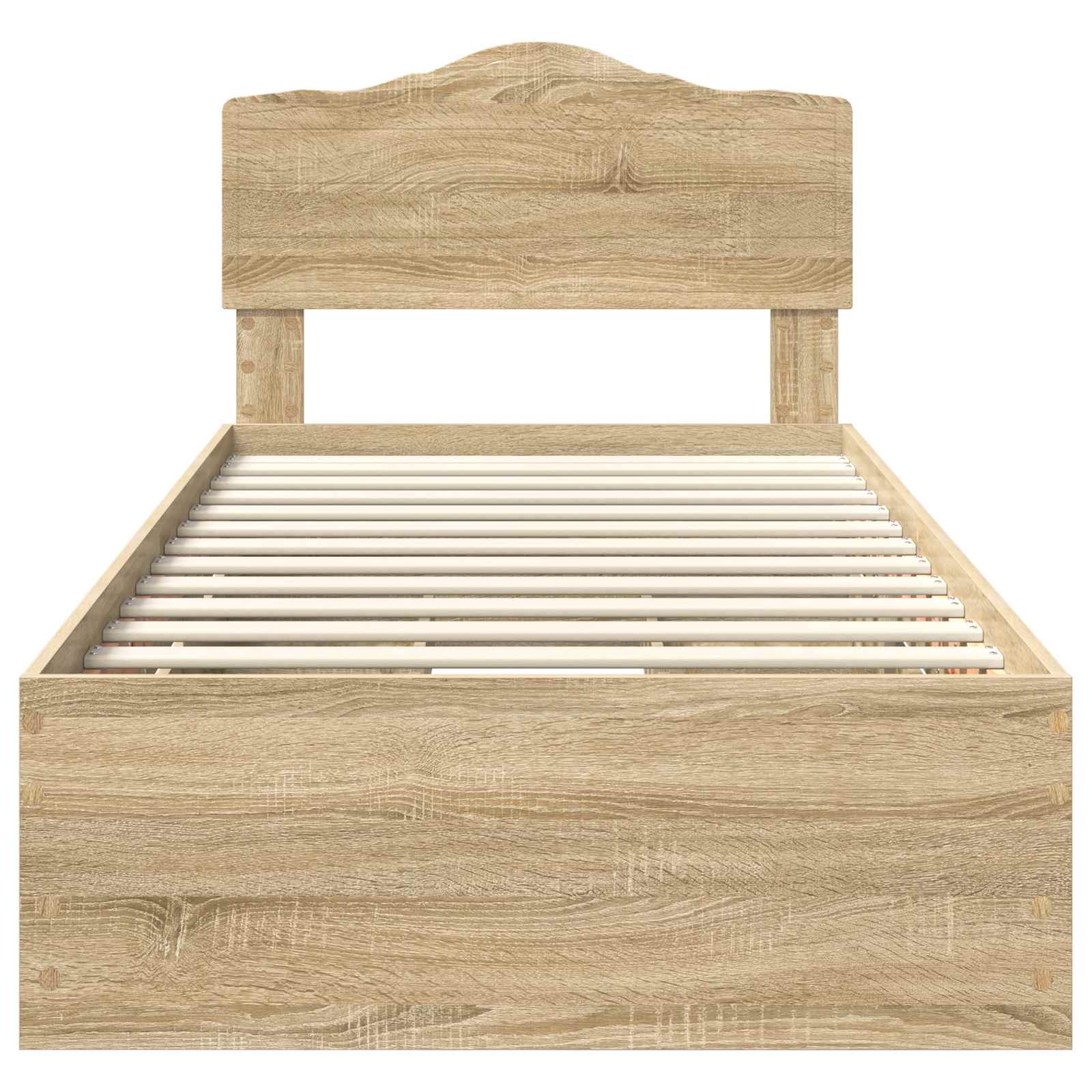 Sängram med låda med lagring Sonoma-ek 90 x 190 cm Ingenjörsträ