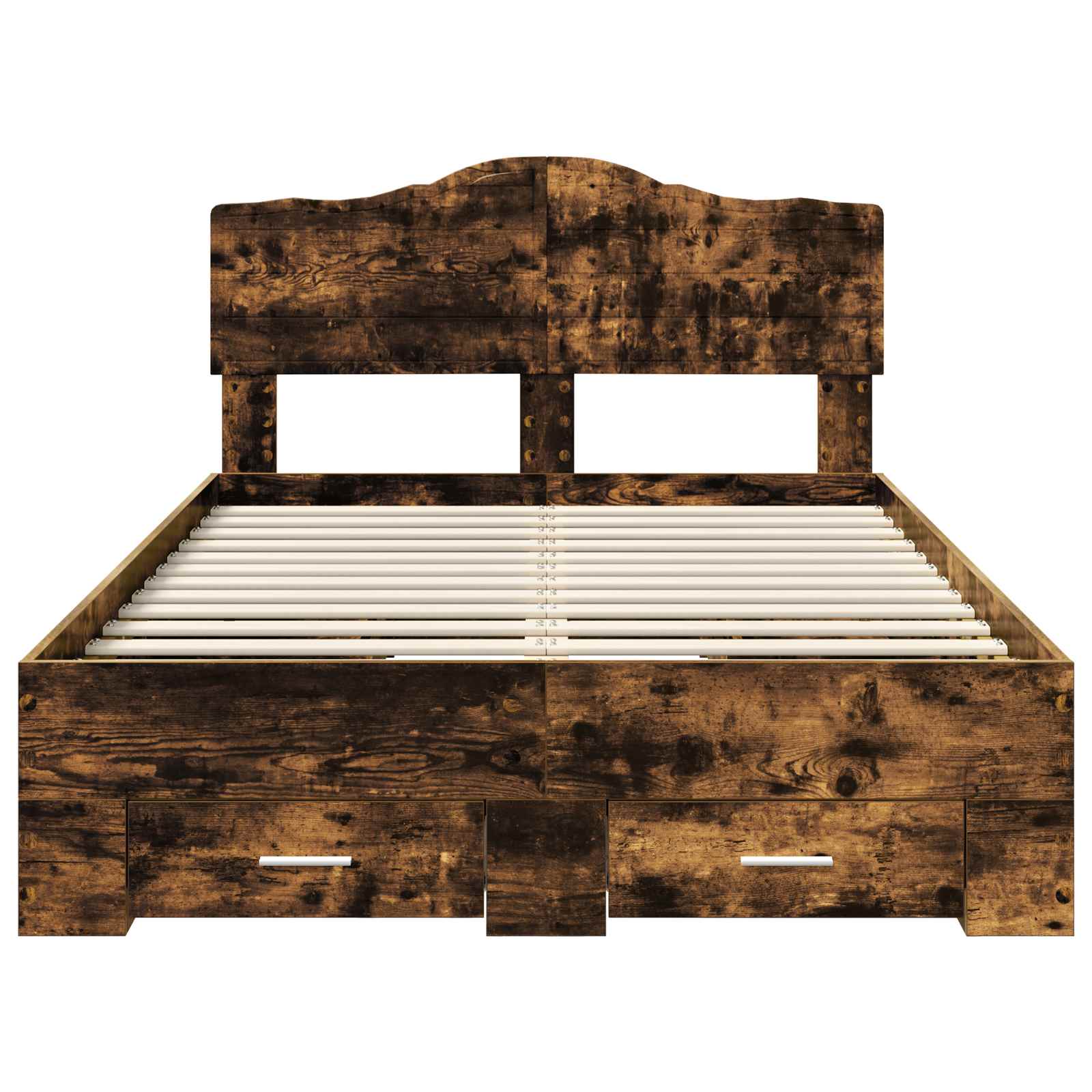 Sängram med huvudgavel Rökt ek 135 x 190 cm Konstruerat trä