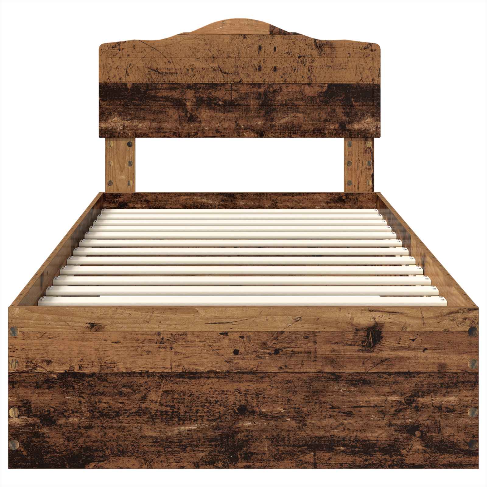 Sängram med huvudgavel Gammalt trä 100 x 200 cm Konstruerat trä