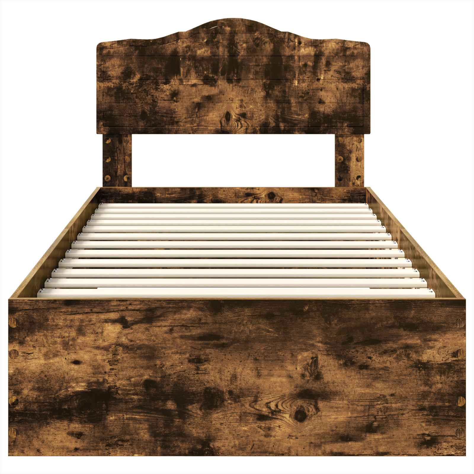 Sängram med huvudgavel Rökt ek 90 x 190 cm Konstruerat trä