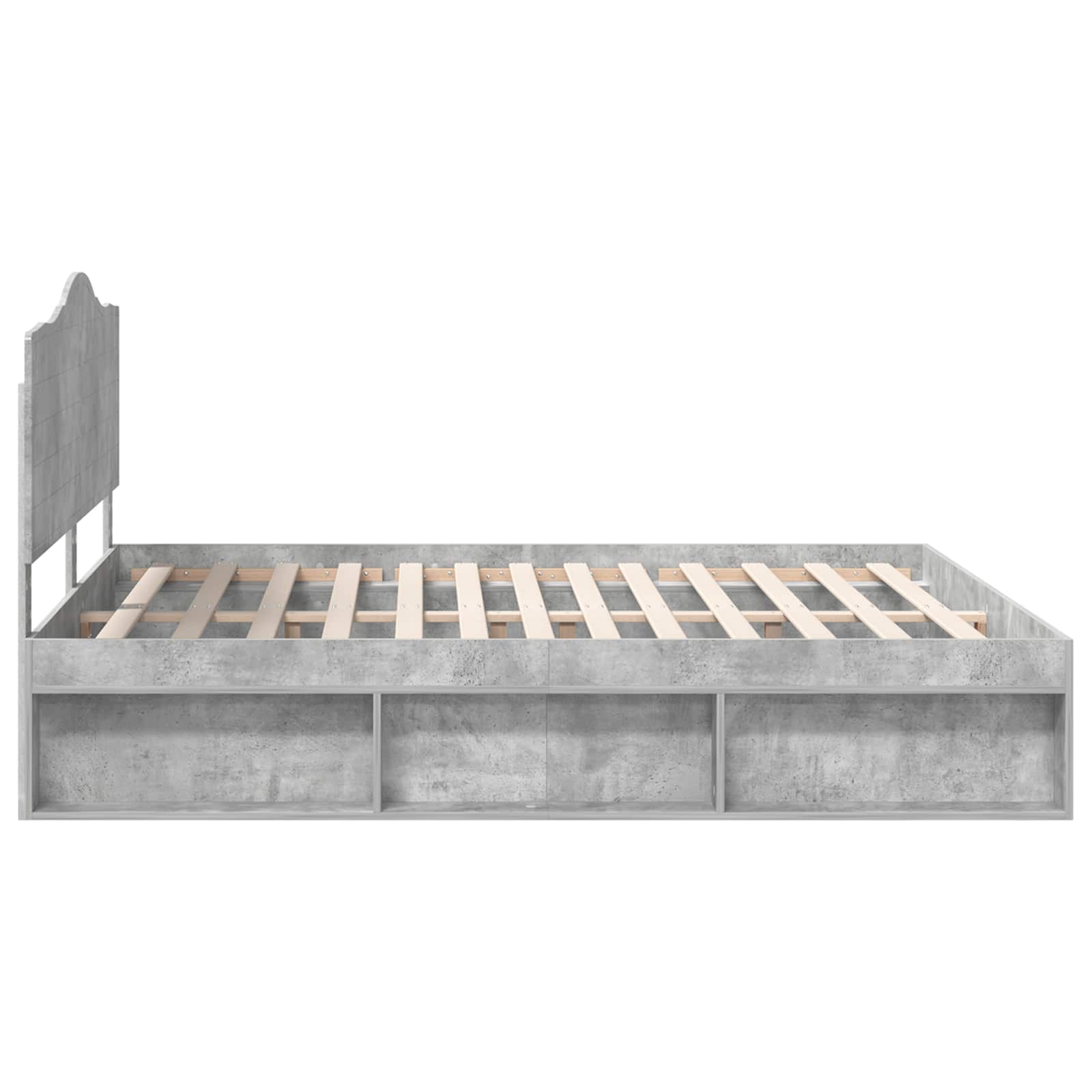 Sängram med huvudgavel Betong 180 x 200 cm Massiv furu
