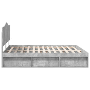 Sängram med huvudgavel Betong 180 x 200 cm Massiv furu