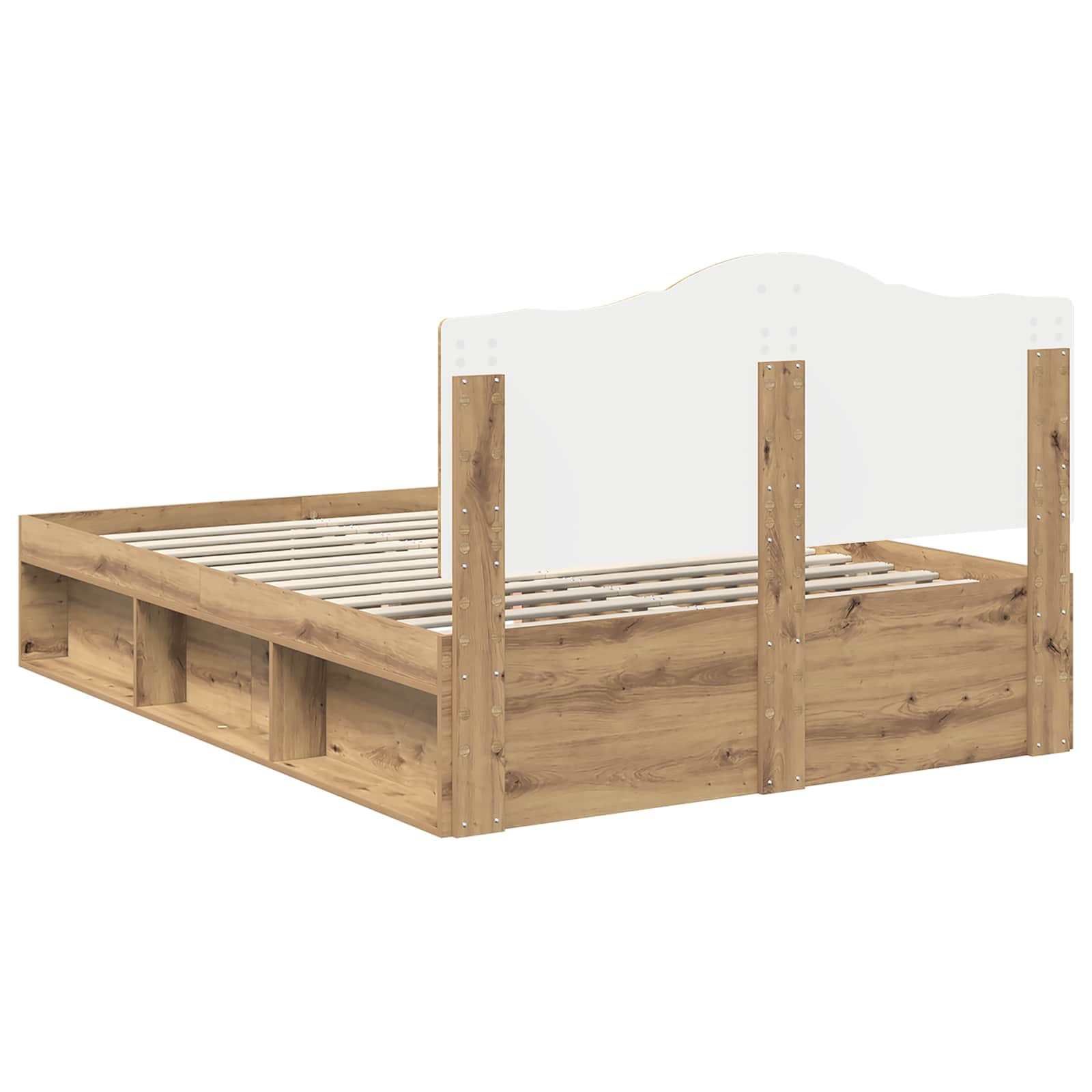 Sängram med huvudgavel Artisan Ek 140 x 200 cm Massiv furu