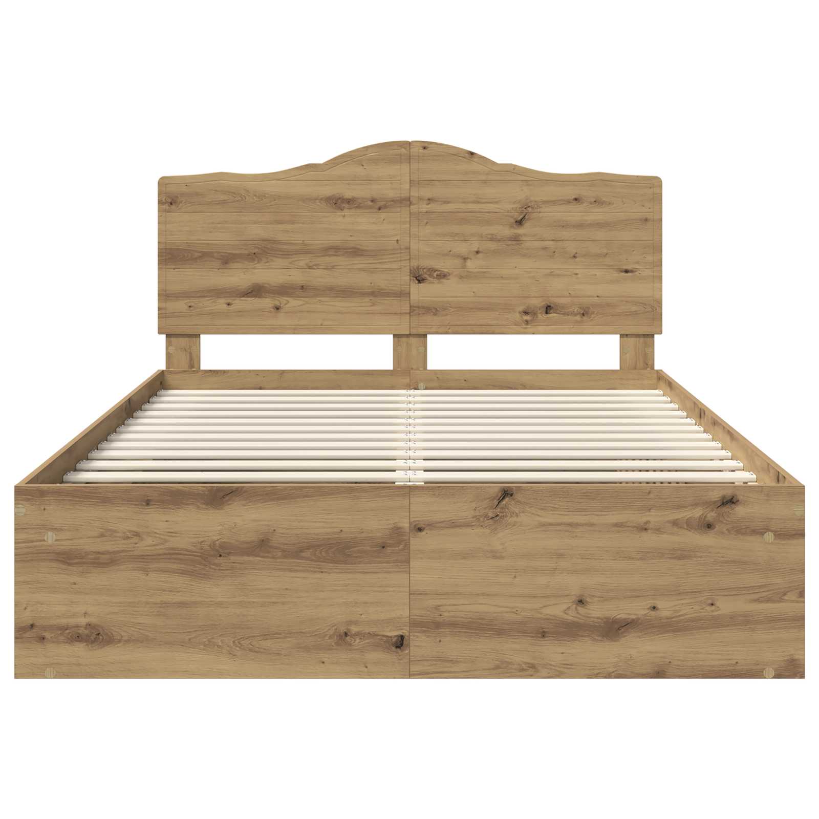 Sängram med huvudgavel Artisan Ek 140 x 200 cm Massiv furu