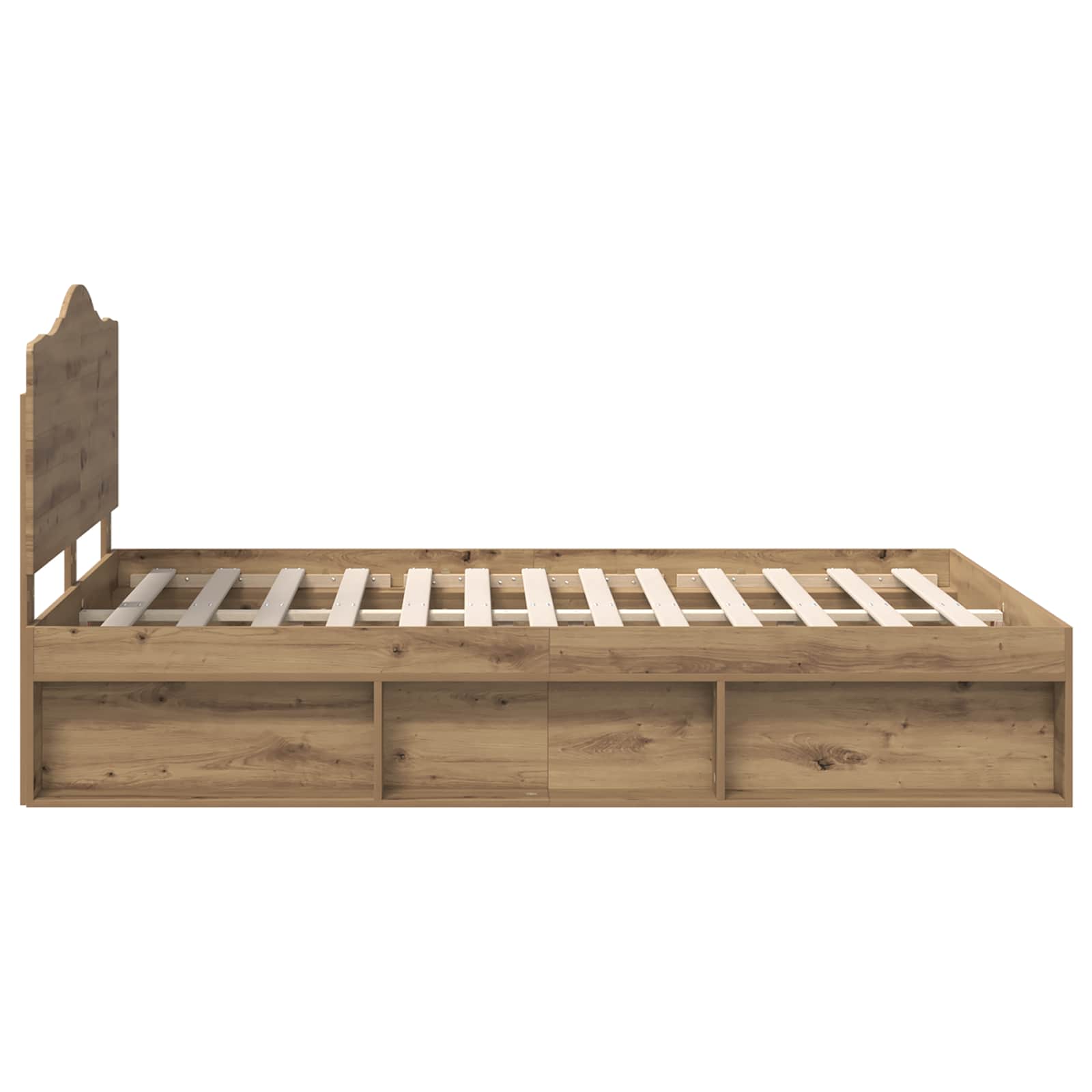 Sängram med huvudgavel Artisan Ek 140 x 200 cm Massiv furu