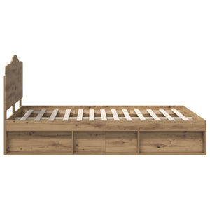 Sängram med huvudgavel Artisan Ek 140 x 200 cm Massiv furu