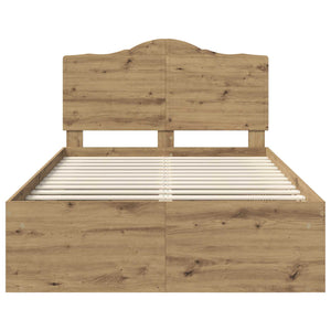 Sängram med huvudgavel Artisan Ek 120 x 200 cm Massiv furu