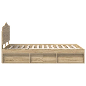 Sängram med huvudgavel Sonoma 120 x 190 cm Massiv furu