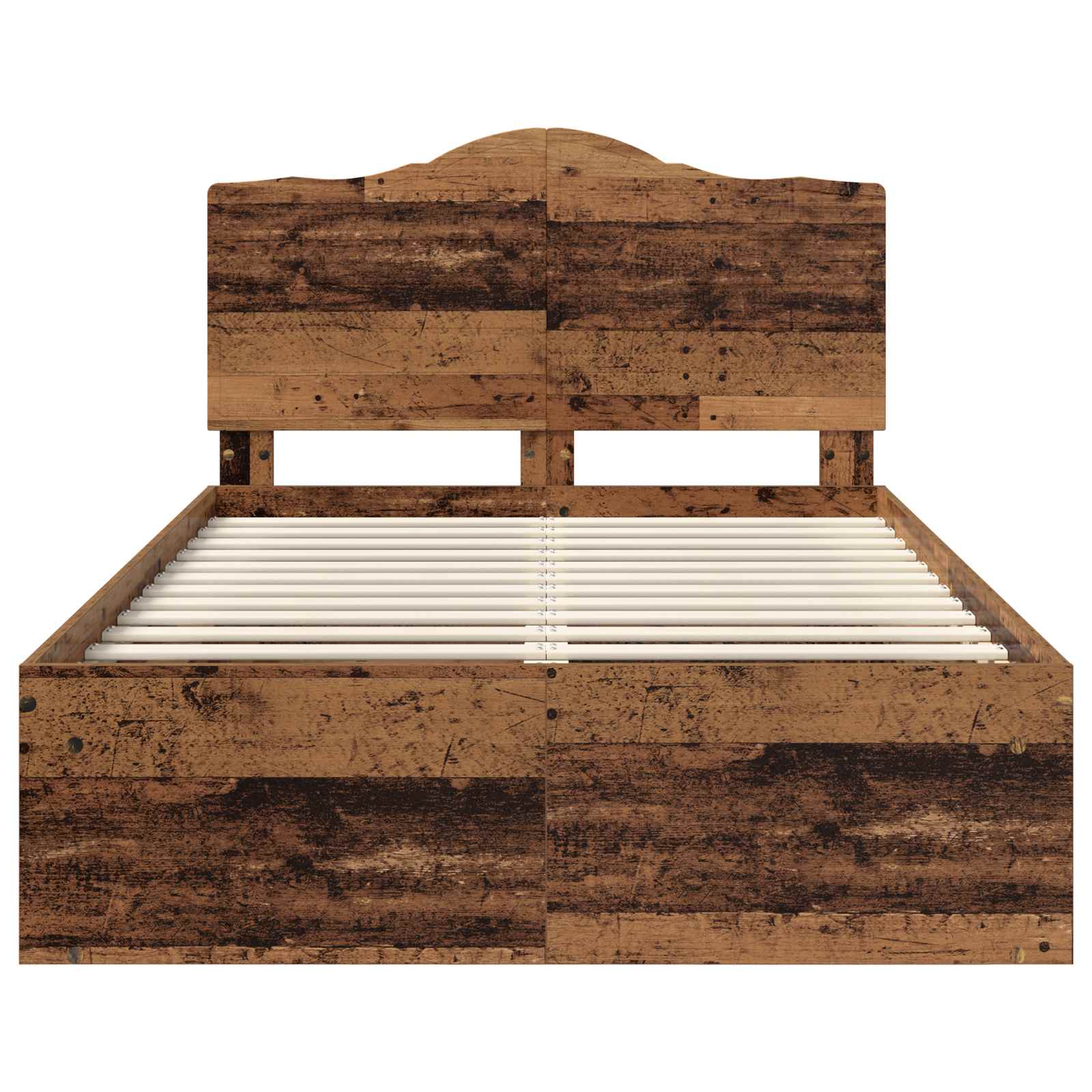 Sängram med huvudgavel Gammalt trä 120 x 190 cm Massiv furu